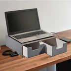 PU Leather Stackable Organizer Drawer,Grey