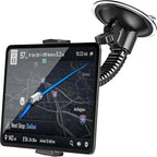 APPS2Car Heavy-Duty Truck Tablet Holder, 4.33" Extra Large Vacuum Suction Cup, Ultra Stable Double-Rib Metal Arm Anti-Shake, Adjustable Tablet Car Mount for iPad fit Pickup Trucks, Semi Truck, Tractor