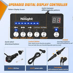 Nilight 60 Inch Emergency Strobe Light Strips with Controller, 384LED Flashing Warning Hazard Safety Rear Window Tailgate Lights for Truck Trailer Construction Plow Pickup Tow SUV Vehicles, Red White