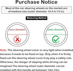 Steering Wheel Cover, with Non-Slip Lining, Cool in Summer Warm in Winter for Men Women, 14.5-15 Inch Non-Slip Breathable Lea