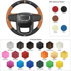 MEWANT Steering Wheel Cover for GMC Sierra Steering Wheel Cover for GMC Sierra 1500 / Sierra 1500 Limited/Sierra 2500 / Sierra 3500/ Yukon (XL) Hive Microfiber Leather