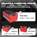 Homeve Trunk Organizer, Car Storage, Reinforced Handles, Collapsible Multi-Compartment Car Organizers, Foldable, Waterproof, 2 