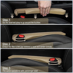 UREHEPO 2pcs Elastic Car Seat Gap Filler Organizer, Universal Interior Car Accessories to Stop Things from Dropping and Add Style for Car SUV and Truck, Fill The Gap Between Seat and Console - Beige
