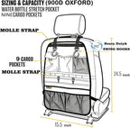 Car Seat Back Organizer, Heavy Duty Back Seat Organizer with Multiple Storage Pockets, Work Truck & SUV Seat Back Storage Bag for Tools, Tablet, Bottles & Essentials – Universal Fit