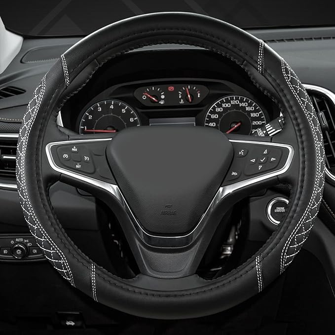 West Llama Customized Auto Car Steering Wheel Cover for Chevy Silverado,Tahoe,Equinox,Traverse,Trailblazer,Colorado(Diamond Q