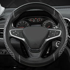 West Llama Customized Auto Car Steering Wheel Cover for Toyota Rav4 Corolla Camry Highlander (Diamond Quilted-Black+Gray-Stan