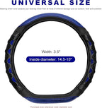 D-Shaped Steering Wheel Cover, Leather Car Wheel Protector with 3D Honeycomb Anti-Slip Design, Universal Breathable Comfy Cov