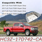 Car Chrome Rear View Door Mirror Cover Cap | Compatible with 2017-2024 F250 F350 F450 F550 Super Duty Side by Side Accessories | RH Right Passenger Side Exterior Plastic Tow Rearview Mirror Covers