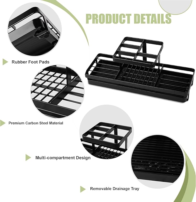 Toothbrush Holders for Bathrooms, Carbon Steel Tooth Brushing Holder Electric Toothbrush and Toothpaste Organizer Bathroom Ac