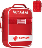 Senvok 121 Pcs First Aid Kit for Car, Home & Travel - Emergency Survival Kit with Zip Stitch Wound Closure and Molle Pack Poc