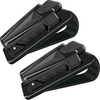 Metal Sunglasses Holder for Car Sun Visor, Universal Snap-On Clip for Visor Sunglass Holder, Black (2 Pack)