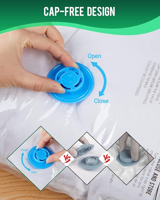6 Pack Jumbo Vacuum Storage Bags (40"x28"), Reusable Vacuum Sealer Compression Space Saver Bag for Clothes, Mattress, Blanket
