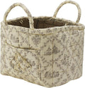Boho Fabric Storage Basket, Large Capacity Laundry Basket, 12.2'' x 10.23'' x 10.23'' Collapsible Laundry Hamper with Easy Ca