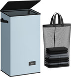 SOLEDI Laundry Hamper with Lid 100L Large & Tall Collapsible Laundry Basket, Clothes Hamper with Bag Removable Easy to Carry,