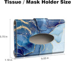 CaseBot Car Visor Tissue Holder, Sun Visor Napkin Holder, Mask Holder, PU Leather Backseat Tissue Box for Truck SUV, Ocean Marble