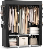VTRIN Portable Closet for Hanging Clothes 52 Inch Wide Portable Wardrobe Closet with Cover, 6 Storage Shelves and 3 Hanging R