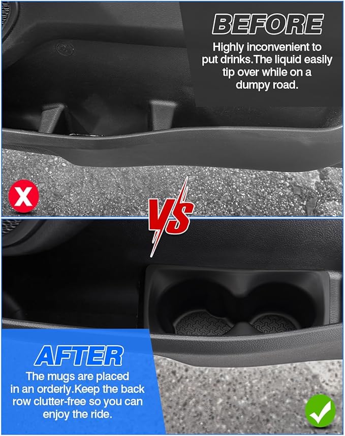 Autorder Door Side Cup Holder Insert for 2019-2025 Dodge Ram 1500 2500 3500 Accessories Water Cup Holders Door Organizer Handle Pocket Tray