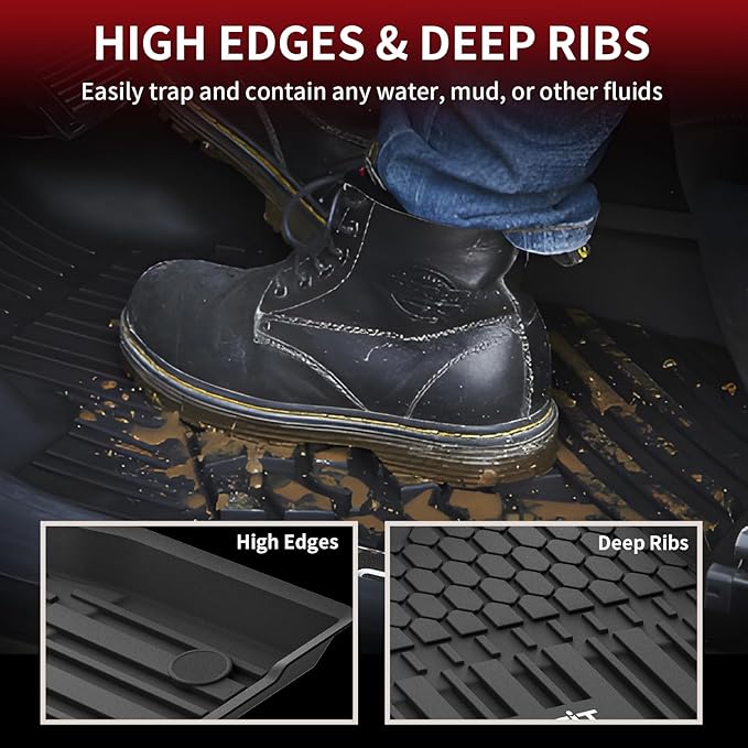 LASFIT Floor Mats&Trunk Mats for Toyota Sienna 7 Seats 2021-2025 2026 (not fit 25 26 Platinum) All Weather TPE Custom Fit Floor Liner for Sienna XLE/XSE/Limited/Edition 7 Passenger