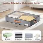 Under bed Storage With Wheels,Low profile 5.5 inches Height Storage Bins,Rolling Under bed Shoe Storage Containers,Under bed 
