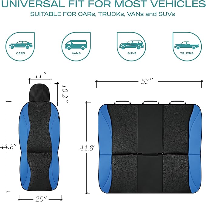 Skechers Car Seat Covers,Leather Seat Covers with GOGA Mat Technology,Waterproof Car Seat Covers Front Seats,Airbag Compatibl