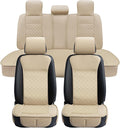 Elantrip Car Seat Cover Full Set Leather Car Seat Protector Universal fit for Most Cars SUVs and Trucks Water Proof Front and