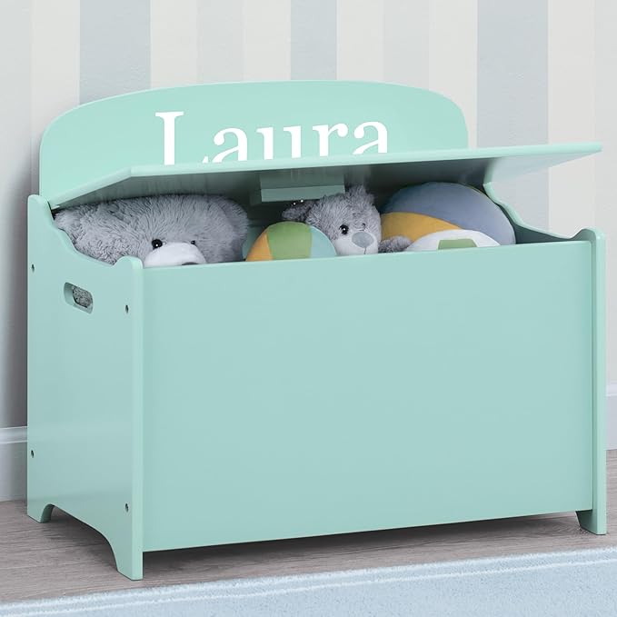Delta Children Personalized MySize Deluxe Toy Box, Mint