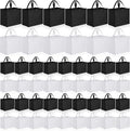Boao 48 Pack Reusable Grocery Bags 13''L x 9.4''W x 15''H Large Foldable Shopping Tote Bag Non Woven with Handle and Button