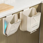 Hanging Trash Can for Kitchen Cabinet Door, 2.64 Gallon Kitchen Trash Can with Space-Saving Design, Collapsible Garbage Can for Kitchens,Cabinet Door, Bathroom, RV, Car & Camping