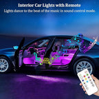 4 PCS Car Led Lights Interior,7 Colors Ambient Lighting Car Interior,USB Rechargeable Car Interior Reading Light,Portable Led Lights for Car