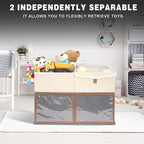 2 Pack Large Toy Storage Box with Clear Lids Collapsible Toy Organizer Chest with Adjustable Dividers Kids Storage Bin Basket