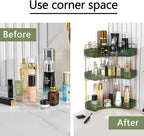 shuang qing 3-Tier Corner Bathroom Counter Organizer – Classic Storage Shelf for Makeup, Perfume & Toiletries, Space-Saving C
