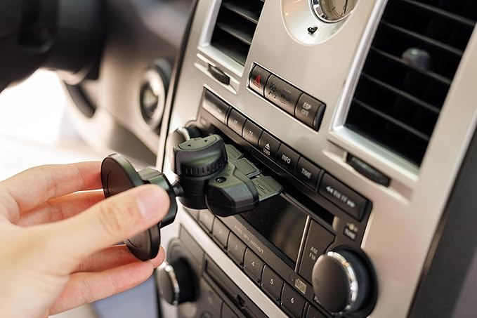 PROfezzion CD Slot & Vent Clip Combo Magnetic Phone Holder Compatible with MagSafe on Car CD Player Slot or Air Vent for iPhone 17 16 15 14 13 12 Pro Max Plus, Mag-Safe Case & All Phones