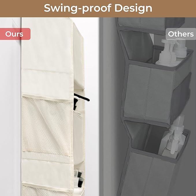 GRANNY SAYS Over The Door Organizer, 6-Shelf Detachable Behind the Door Storage with 8 Pockets, Waterproof Anti Tilt 40lb Lar