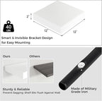 Square Floating Shelves for Wall, 12" W x 12" D x 2" H, 2 Pack of Small Wall Mounted Engineered Wood Shelves with Invisible B