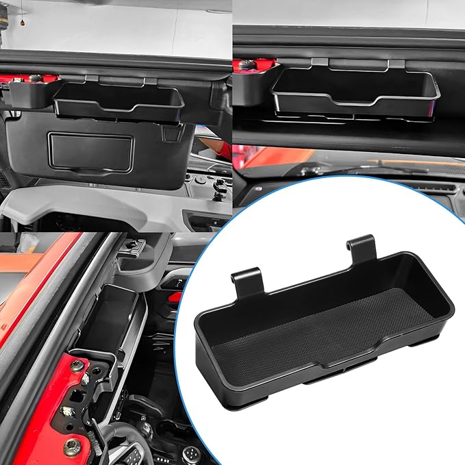 LECART Center Console Organizer Tray & Sun Visor Sunglasses Holder Fit for Ford Bronco 2025 4-Door Car Storage Accessories Set with Anti-slip Mats Sturdy ABS Easy Install Interior Upgrade