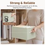 StorageWorks Storage Baskets for Shelves, Closet Organizers and Storage Basket, Fabric Clothes Organizer with Leather Handles