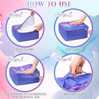 Paterr 14 Pcs Packing Cubes for Travel Kids Days of Week Compression Packing Cubes Colorful Luggage Organizers Suitcase Camp(