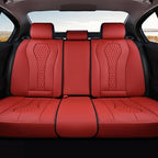 Coverado Car Seat Covers, Rear Car Seat Cover, 3-Pieces Leather Seat Cover, Red Car Seat Cushion, Luxury Seat Cover Seat Prot