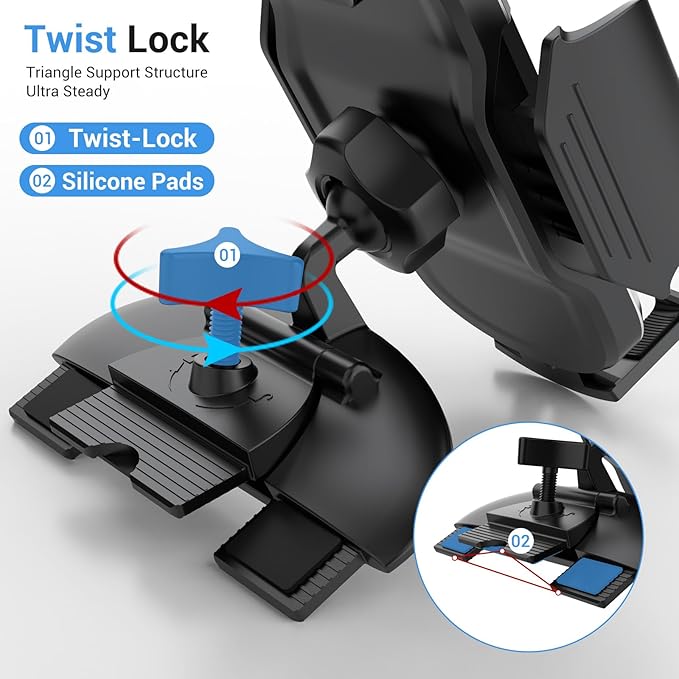 Car Phone Mount,Universal Clamp CD Slot Car Phone Holder Cradle for iPhone,Samsung and 4-6.8 inch Smartphones