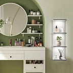 4-Tier Wall Shelf Unit with LED Lights, Floating Lack Shelf for Home Decor, Wall Mounted Vertical Display Shelf for Bedroom L