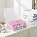 novelinks Transparent 4" x 6" Photo Cases and Clear Craft Keeper with Handle, 16 Inner Photo Organizers & Photo Storage Box, 