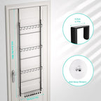 HapiRm Over the Door Hat Organizer - 4 Tier Wall Mounted Hat Rack with 24 Hooks and 10 Movable Clips, Hanging Baseball Cap Or