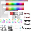 Dream Color Acrylic Interior Car Ambient Light Kit, Bphuny 30 in 1 593 LEDs Fiber Optic Multiple Modes Decoration Atmosphere Lights with Music Dynamic Rainbow Rhythm, RGB Neon Lights for All Cars
