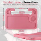 JUSTTOP Car Steering Wheel Desk, Travel Car Accessories, Car Stand Trays for Eating, Multipurpose Car Steering Wheel Desk Tray Table(Pink)