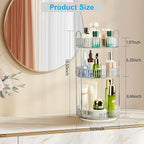 360 Rotating Makeup Organizer, 3 Tier Large Capacity Lazy Susan Bathroom Counter Organizer, Skincare Organizers, Spinning Per