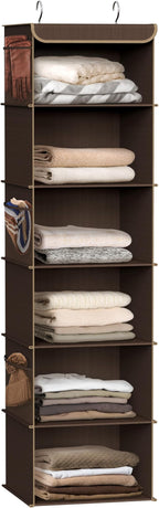 Simple Houseware 6 Shelf Hanging Closet Organizer, Brown