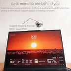Premium Adjustable Computer Monitor Rear View Mirror，Desk Blindspot Office Cubicle to See Behind You，Stick-on Convex Mirror with Bracket for Personal Safety or Privacy Decor Accessories ( White )