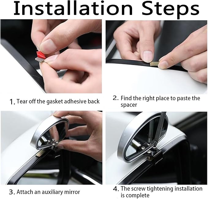 Car Blind Spot Mirrors 2 Pack - Universal Outside Rear View Mirror with Wide Field of View, Fog-Free Car Side Mirror Blindspot