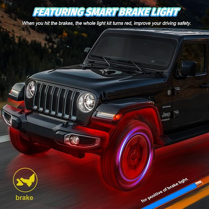 12 Pods RGB LED Rock Lights for Trucks Golf Cart Pickup Offroad RV UTV ATV SUV, Waterproof Multicolor Underglow Kit for Cars with APP Music Mode, Vehicle Underbody Light Underneath Accent 12V