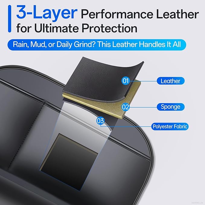 Backseat Car Organizer Leather Back of Seat Car Organizers for Kids Drivers Waterproof Kick Mats Seat Back Protector with Large Capacity 6 Storage Pockets